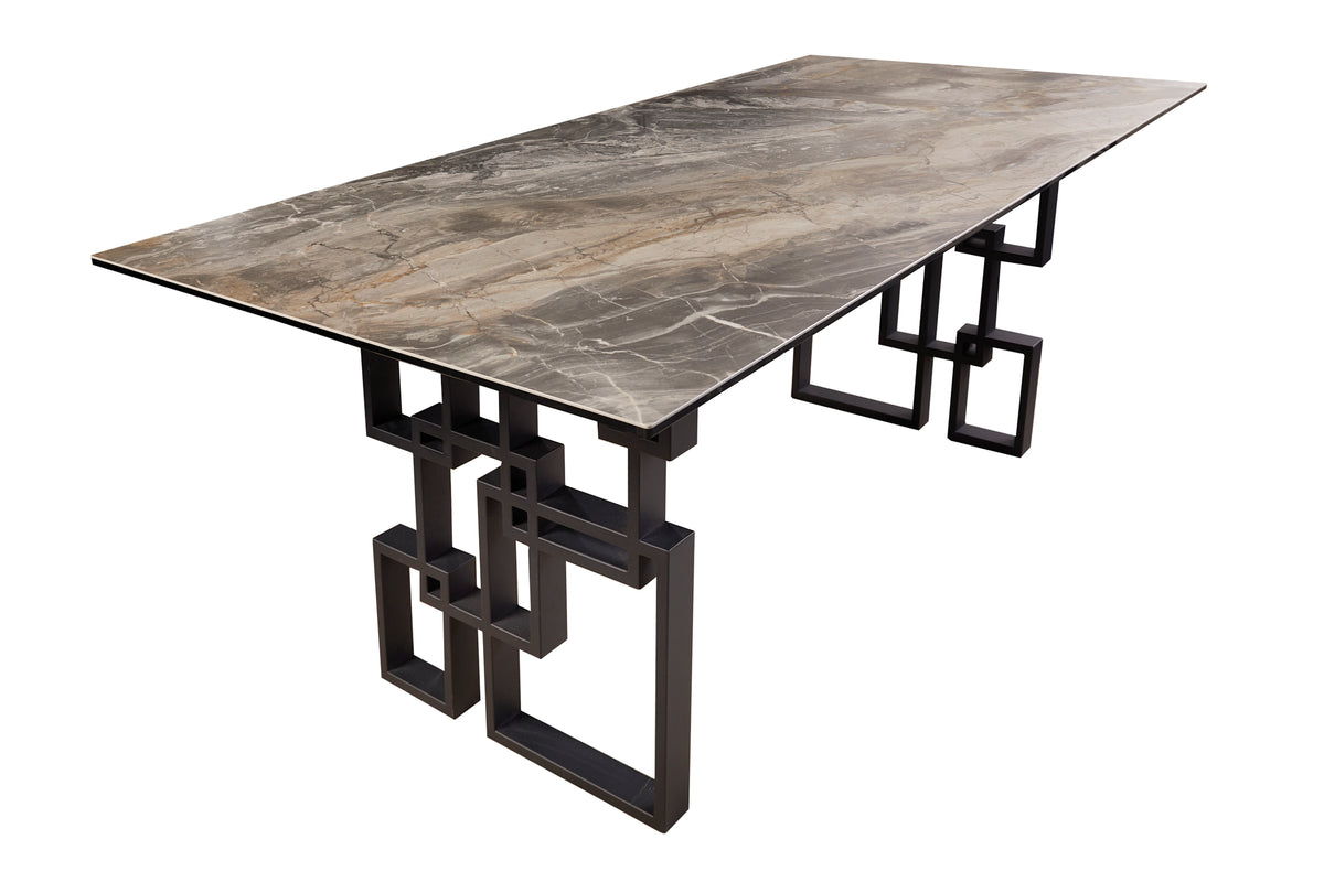 ATLANTIS design dining table 200cm marble taupe ceramic made in Italy