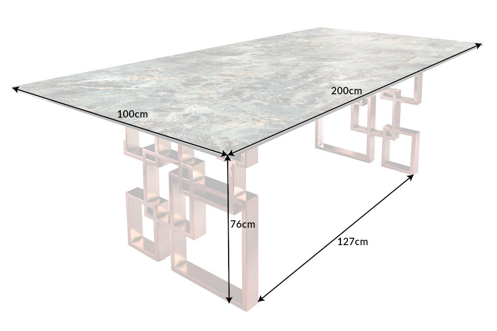 ATLANTIS Design Esstisch 200cm türkis Keramik made in Italy