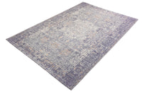 OLD MARRAKESCH Orientalischer Baumwoll-Teppich 230x160cm blau Vintage Muster