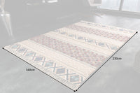 Baumwoll-Teppich ETHNO Handgewebter 230x160cm bunt geometrische Muster