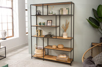 SNAKE Design shelf 165cm oak look bookcase with five shelves