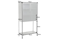 DURA STEEL Industrial Vitrine 150cm schwarz Metall Riffelglas Highboard