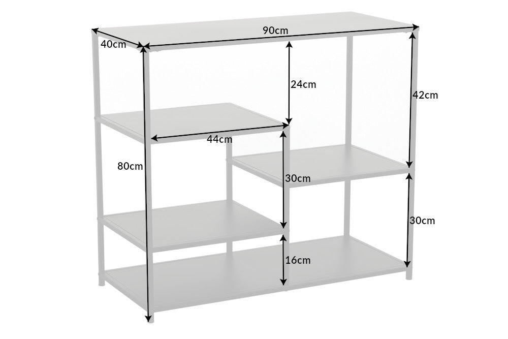 DURA STEEL Industrial shelf 90cm black metal console