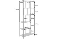 SNAKE Design shelf 165cm oak look bookcase with five shelves