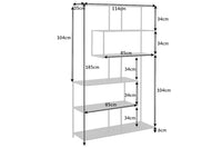 SNAKE Design shelf 165cm oak look bookcase with five shelves