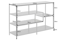 SLIM LINE Industrial bookcase 114cm black ash five shelves