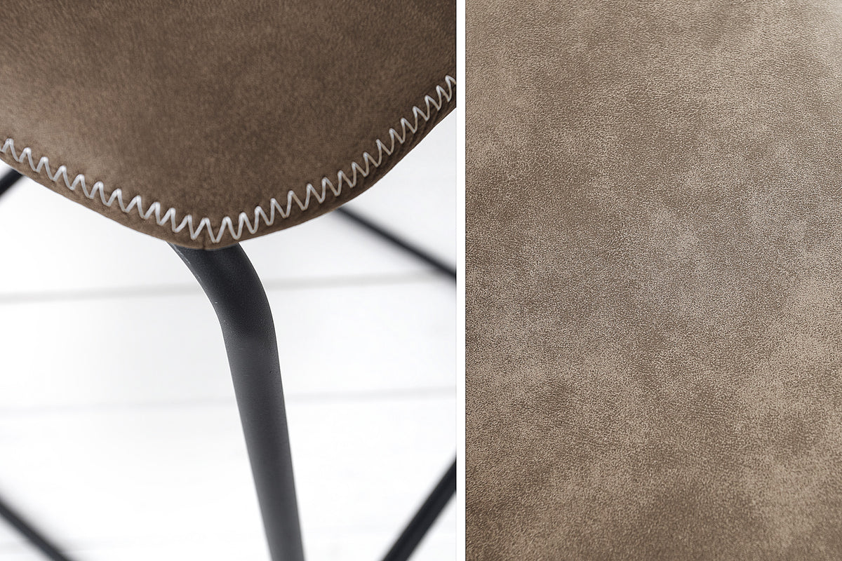 DJANGO Design Barstuhl taupe mit Eisengestell