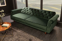 MAISON BELLE AFFAIRE Chesterfield 3er Sofa 220cm Strukturstoff mit Schlaffunktion