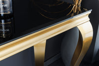 MODERN BAROCK Eleganter Konsolentisch 145cm schwarz gold Opalglas Edelstahlbeine