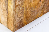 CURACAO Natürliches 2er Set Beistelltische 40cm Mangoholz Würfel