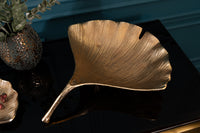 GINKGO Dekorative Schale 42cm gold handmade Metall