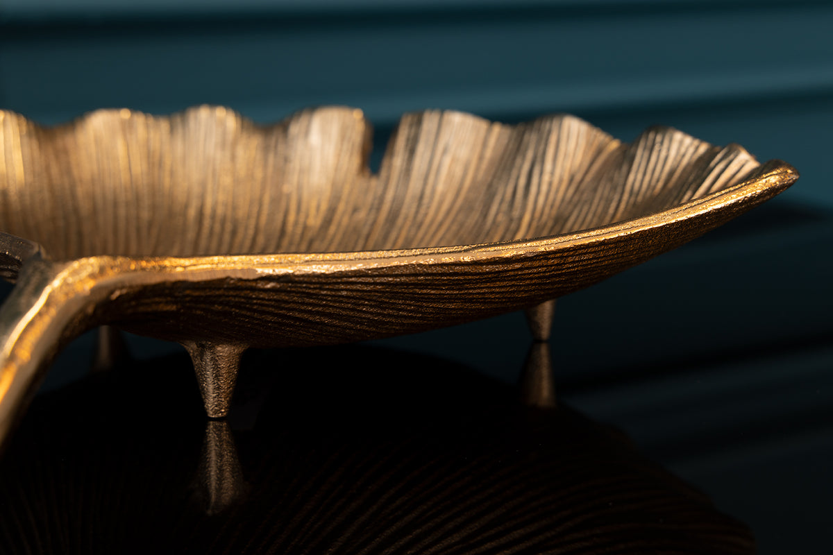 GINKGO Decorative bowl 33cm handmade metal