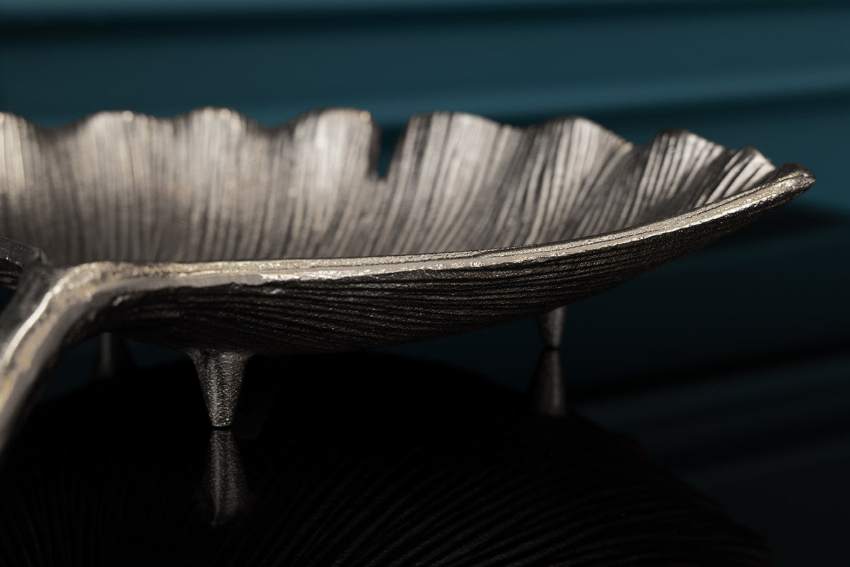 GINKGO Dekorative Schale 33cm handmade Metall