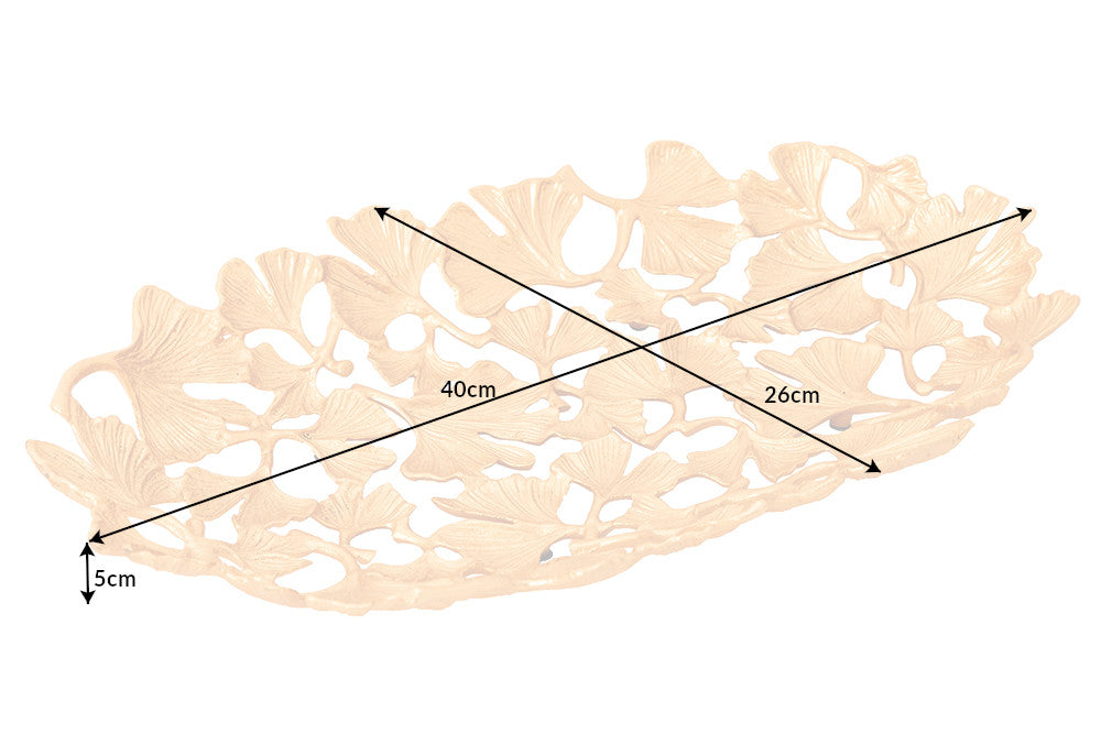 Dekorative Schale GINKGO LEAFS handmade Metall