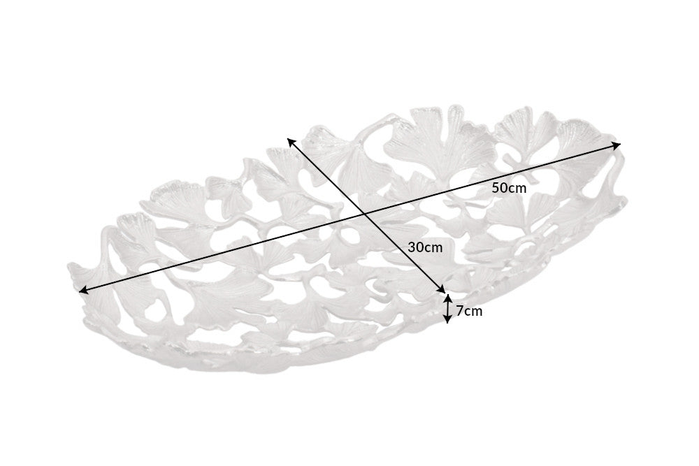 Dekorative Schale GINKGO LEAFS handmade Metall