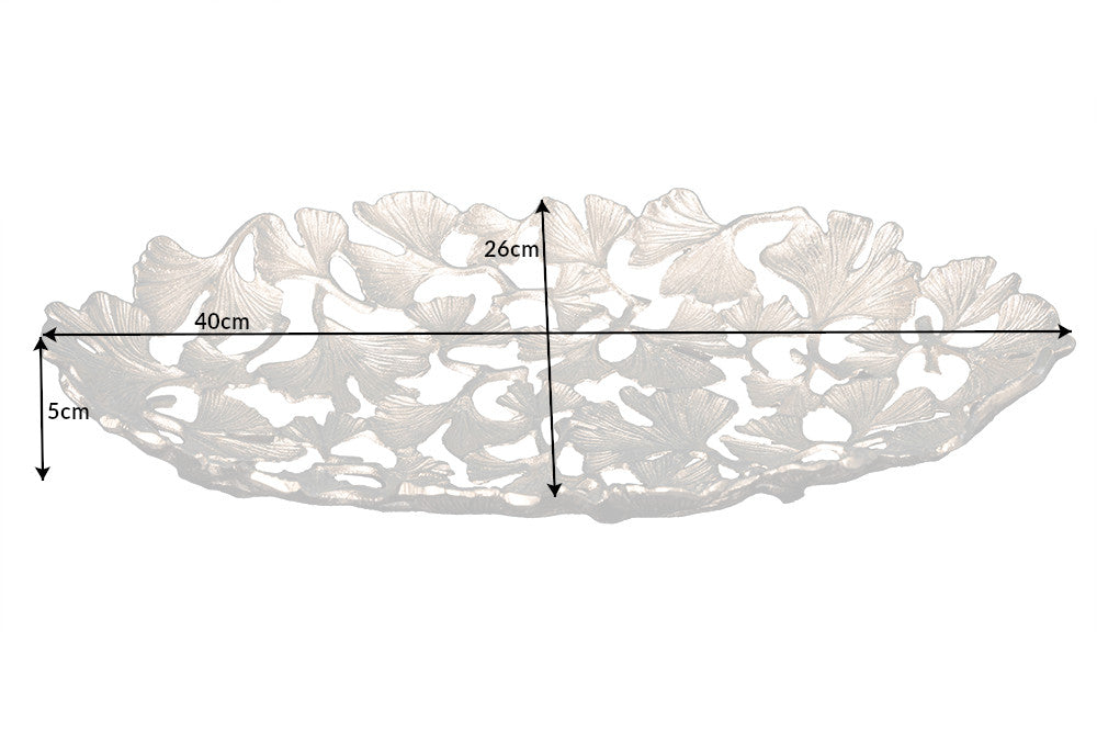 Dekorative Schale GINKGO LEAFS handmade Metall