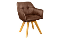 LOFT design chair swivel frame made of solid beech wood with armrest