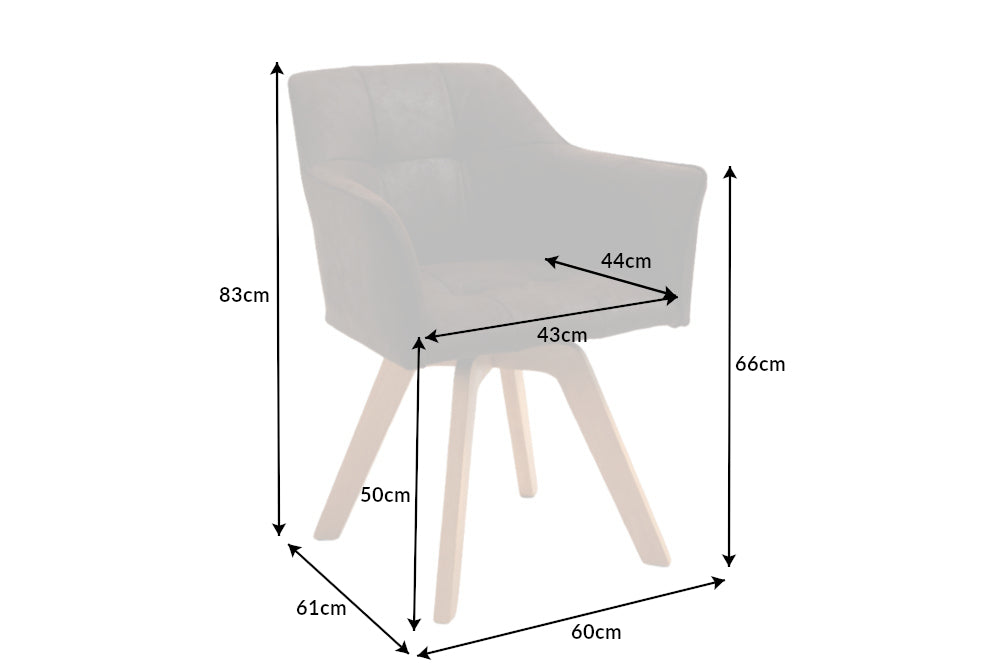 LOFT design chair swivel frame made of solid beech wood with armrest