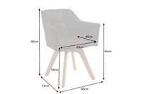 LOFT design chair swivel frame made of solid beech wood with armrest