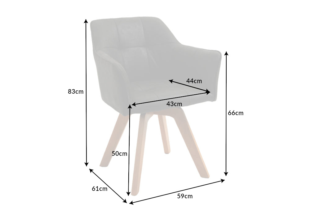 LOFT Design Stuhl drehbar Gestell aus massivem Buchenholz mit Armlehne