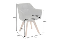 LOFT design chair swivel frame made of solid beech wood with armrest