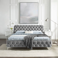 MODERN BAROQUE design double bed 180x200cm velvet Chesterfield king size bed