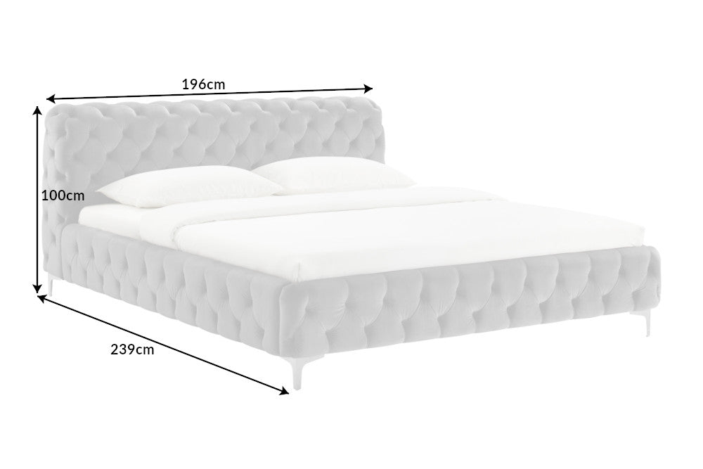 MODERN BAROCK Design Doppelbett 180x200cm Samt Chesterfield Kingsize-Bett