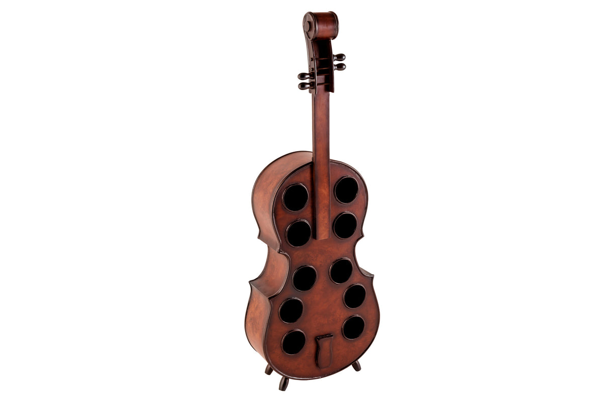 Extravagantes Weinregal CELLO 133cm braun Pinienholz für 10 Flaschen