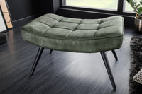 SCANDINAVIA design stool 64cm velvet black metal legs footrest