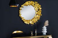 BUTTERFLY Decorative wall mirror 80cm gold metal round handmade butterfly frame