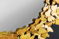 BUTTERFLY Dekorativer Wandspiegel 80cm gold Metall rund handmade Schmetterling Rahmen