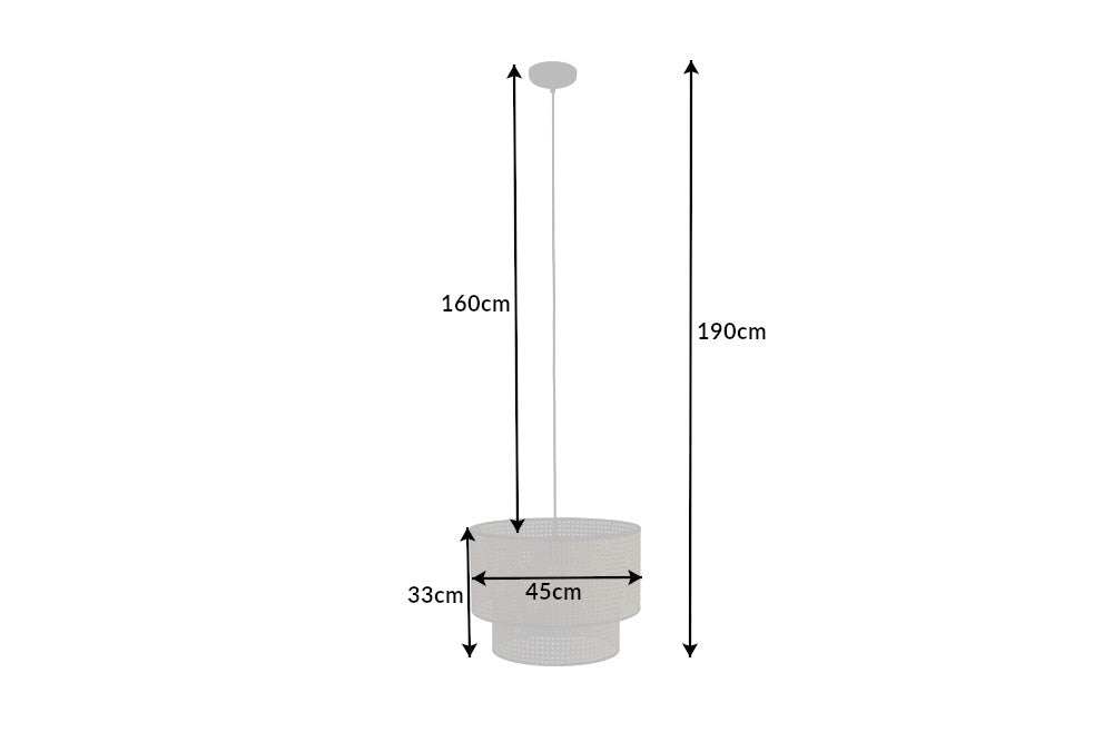 LEVELS IV design hanging lamp black gray white with 6 linen shades