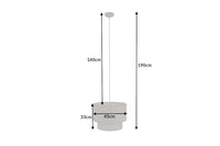 LEVELS IV design hanging lamp black gray white with 6 linen shades