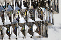 KRISTALL Luxus Hängelampe 90cm edelgrau Design Kronleuchter Glasprismen