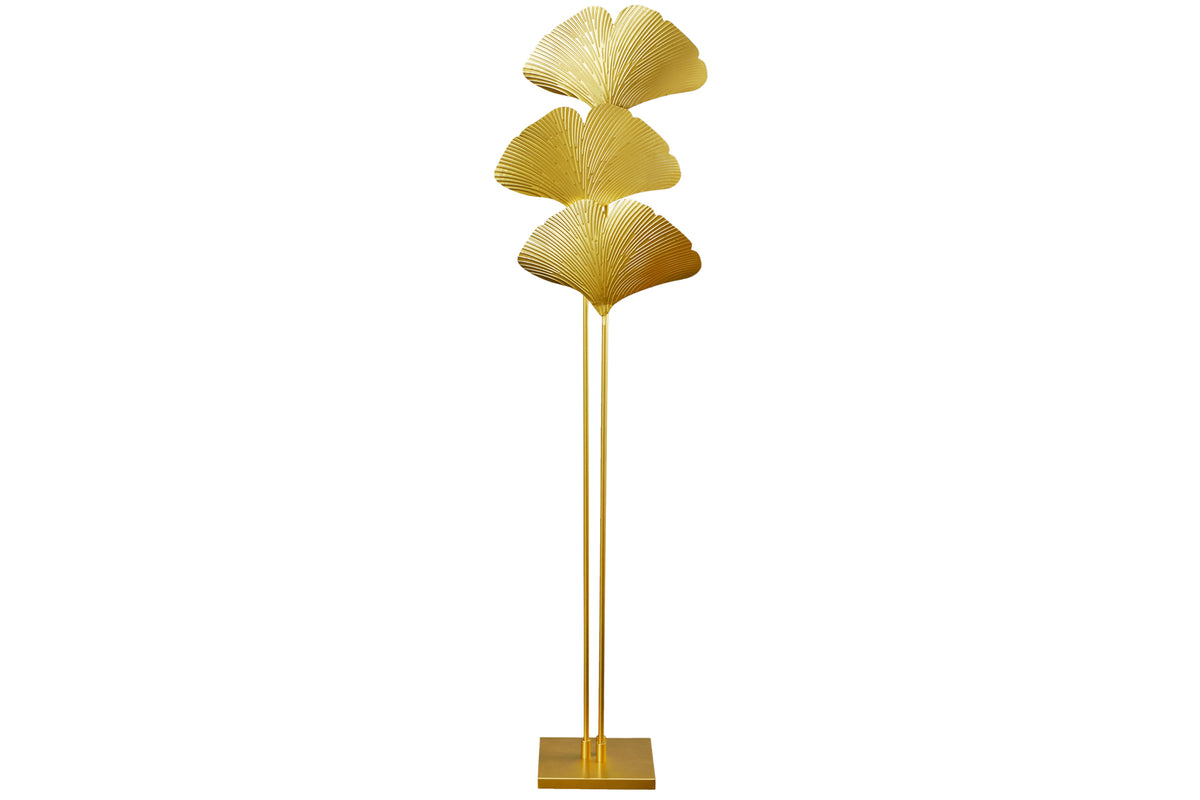 GINKGO Design Stehlampe 160cm gold Metall