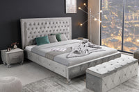 EXTRAVAGANCIA Chesterfield double bed 180x200cm antique gray rivets