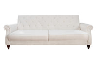 MAISON BELLE AFFAIRE Chesterfield 3er Sofa 220cm Strukturstoff mit Schlaffunktion