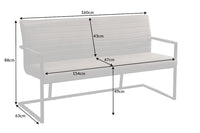 Industrial Freischwinger Bank LOFT 160cm mit Armlehne