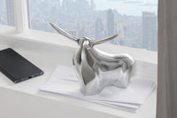 BIG BULL Modern Sculpture Silver Aluminum Decoration Bull Figure Paperweight