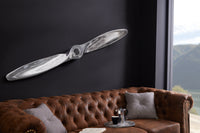 Authentische Wanddekoration SCREW II 110cm silber Flugzeug Propeller