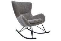 SCANDINAVIA SWING Design Schaukelstuhl Bouclé Sessel schwarz Metall