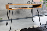 SCORPION Retro desk 110cm Sheesham wood stone finish Hairpin legs rosewood