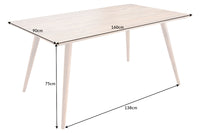 MYSTIC LIVING solid wood dining table 160cm natural Sheesham stone finish retro design