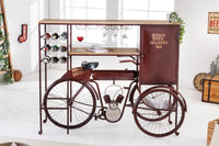 DELHI Retro Bicycle Bar 190cm Mango Wood Coffee Bike Home Bar Metal Upcycling