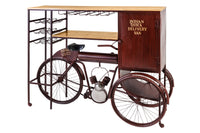 DELHI Retro Bicycle Bar 190cm Mango Wood Coffee Bike Home Bar Metal Upcycling