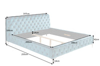 MODERN BAROCK Design Doppelbett 180x200cm Samt Chesterfield Kingsize-Bett