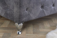 EXTRAVAGANCIA Chesterfield double bed 180x200cm antique gray rivets