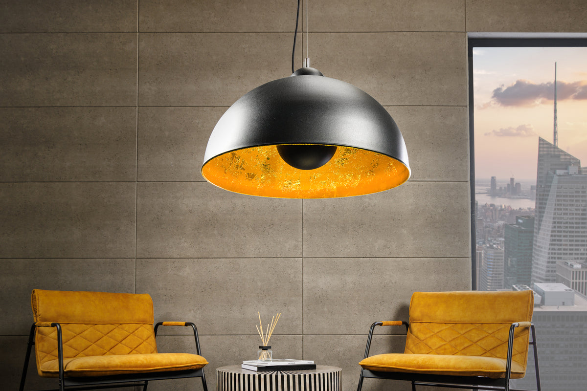 LEVELS IV design hanging lamp black gray white with 6 linen shades