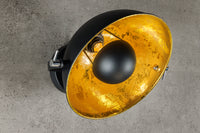 STUDIO Design Wandleuchte 38cm schwarz Blattgold-Optik neigbarer Schirm