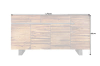 GENESIS Massives Sideboard 170cm braun geflammt Akazienholz Metall Industrial Design